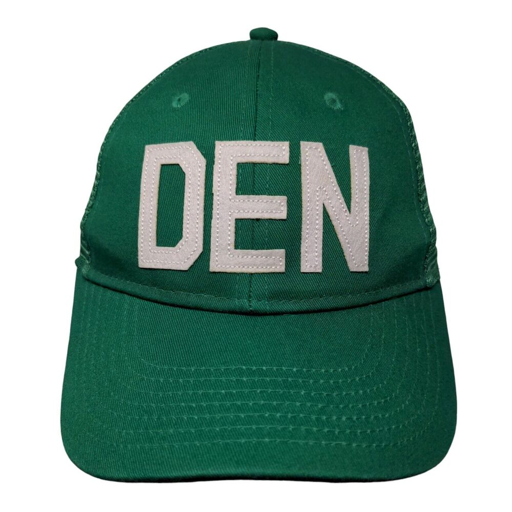 DEN Snapback Mesh Back Trucker Hat Green OSFM Solid 6 Panel Aviate